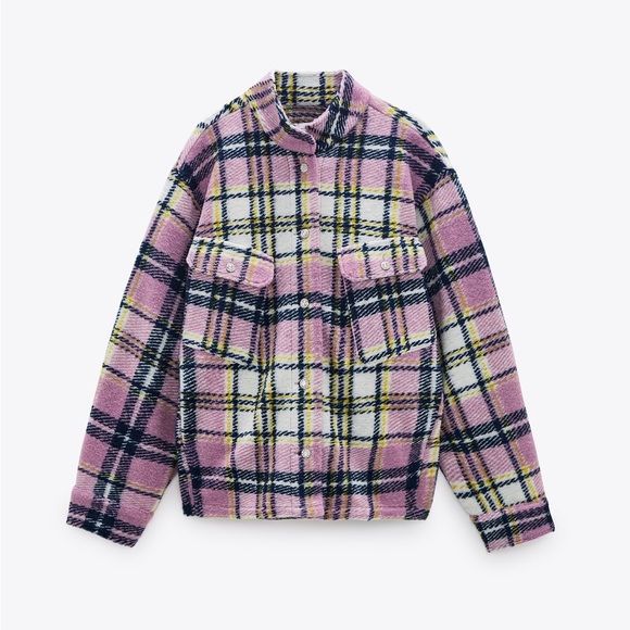 Zara Wool Blend Plaid Overshirt S - Picture 3 of 6